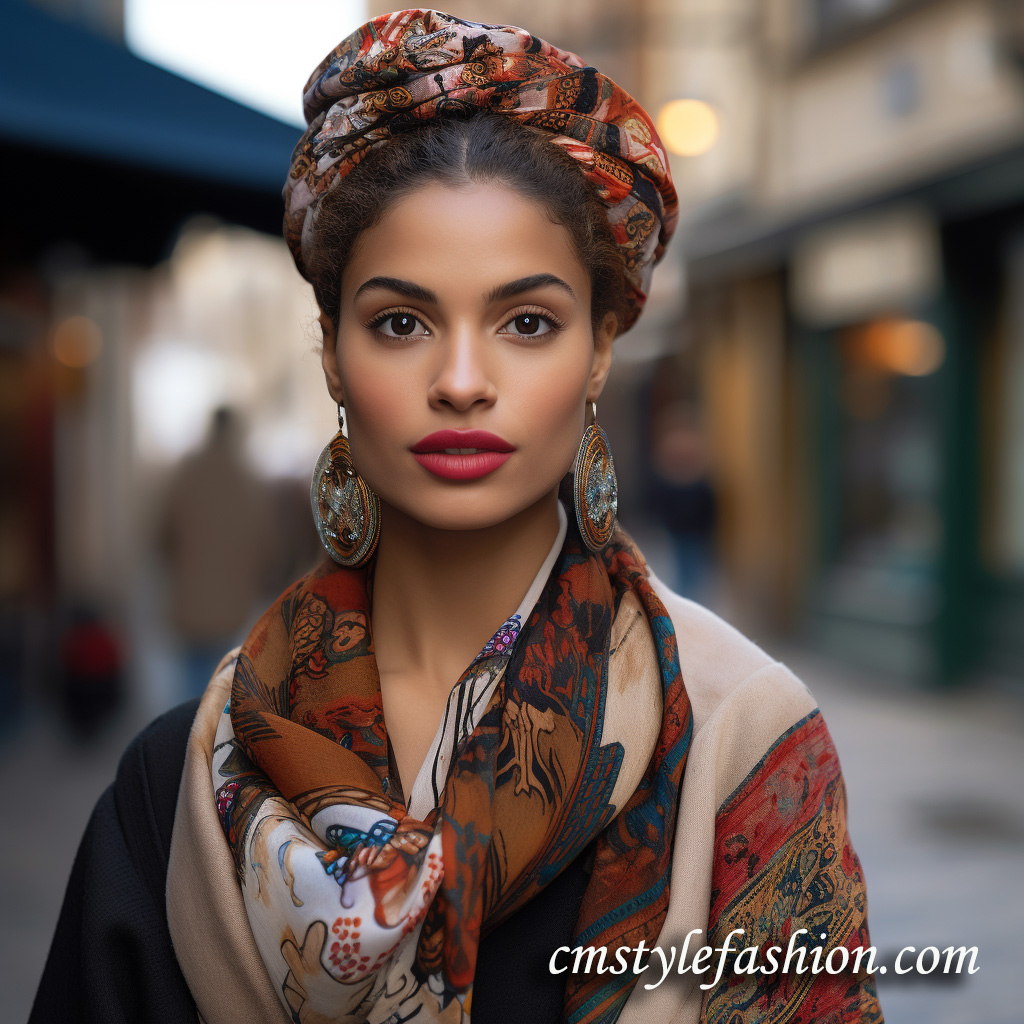 ethnic styling chunky earrings and scarves